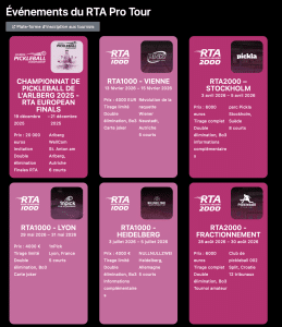 différents tournois RTA